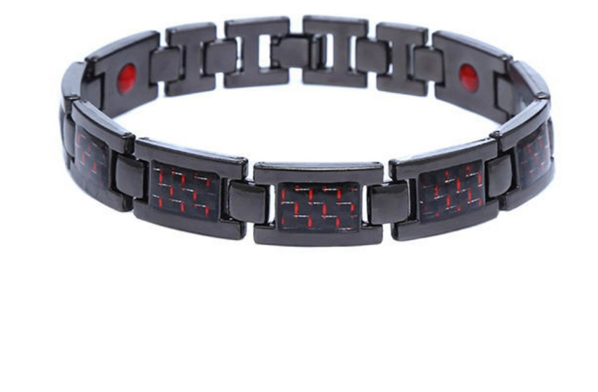 Fashion Red Carbon Fiber Titanium Steel Carbon Fiber Magnetic Bracelet,Bracelets