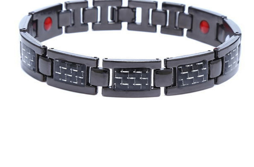 Fashion Black Carbon Fiber Titanium Steel Carbon Fiber Magnetic Bracelet,Bracelets