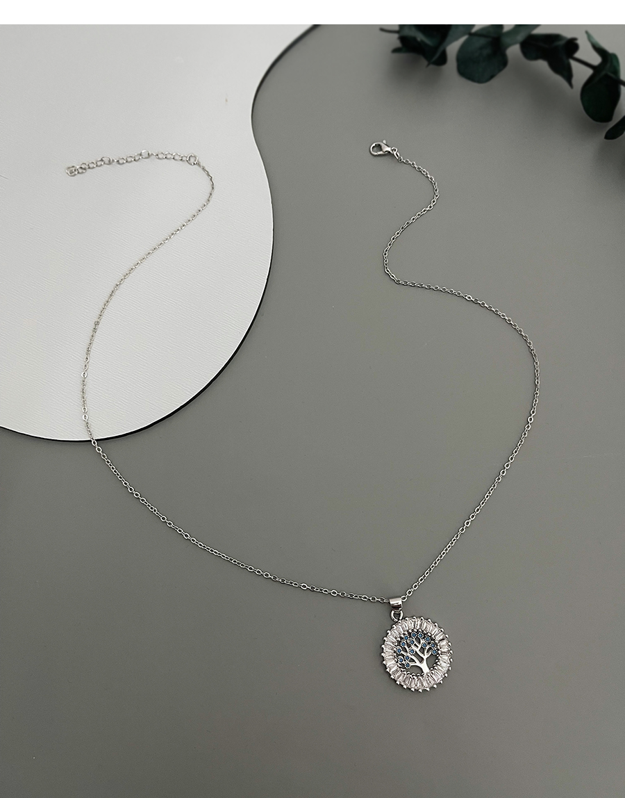 Fashion Silver Bronze Zirconium Insect Round Pendant Necklace,Necklaces