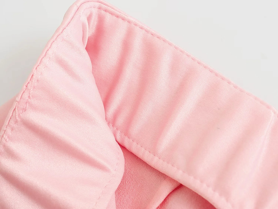 Fashion Pink Silk-satin Flared Pants,Pants