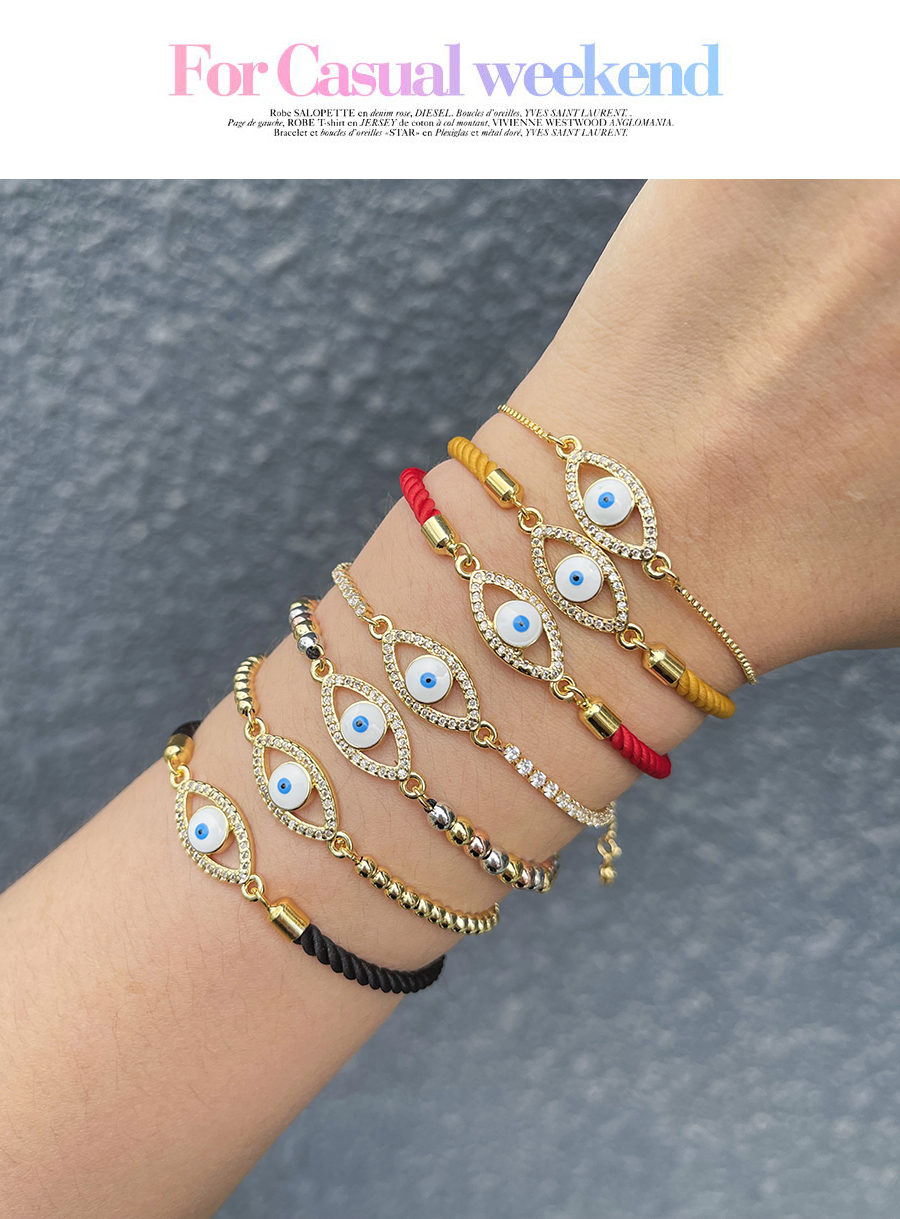 Fashion Color Braided Braided Bracelet With Copper Zirconium Eyes,Bracelets