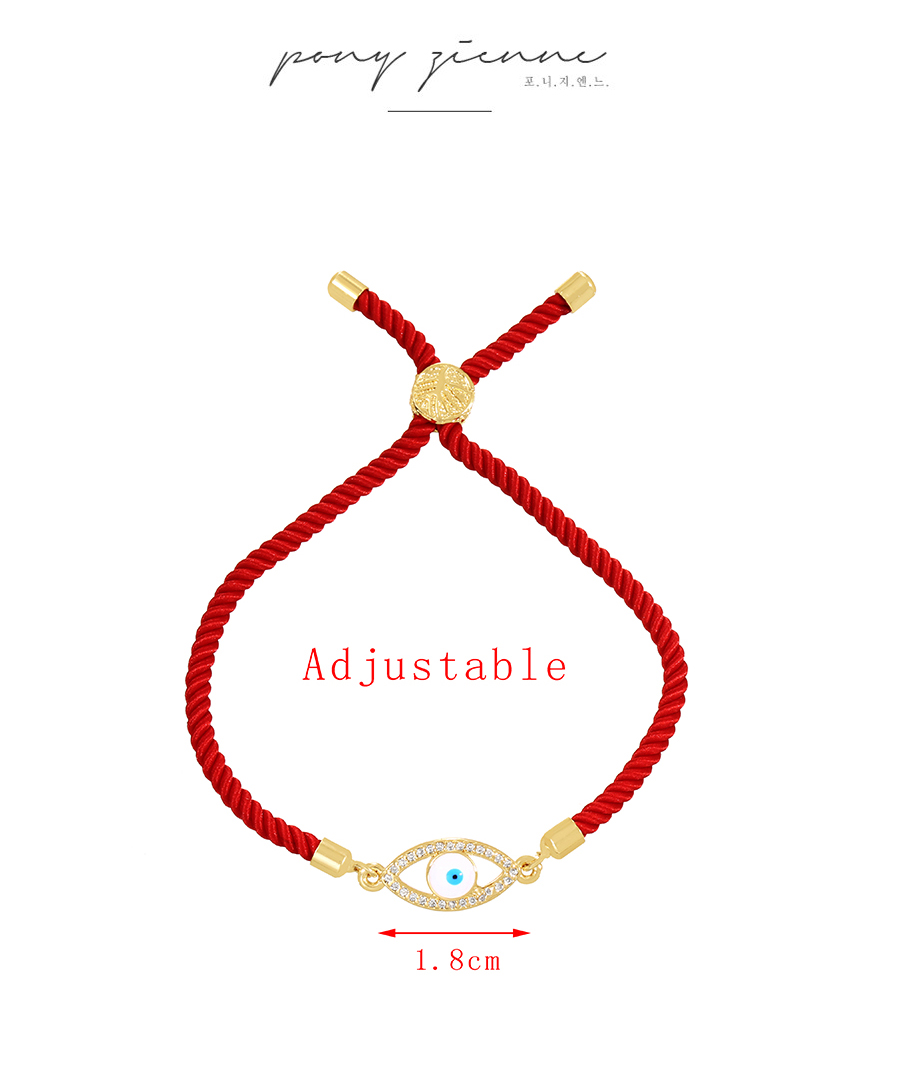 Fashion Red Braided Braided Bracelet With Brass Zirconium Eyes,Bracelets