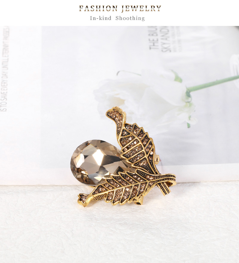 Fashion Gold Alloy Set Water Drop Diamond Brooch,Korean Brooches