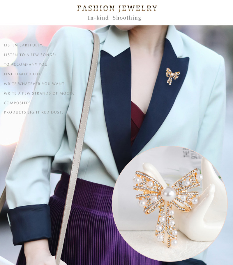 Fashion Gold Alloy Geometric Bow Brooch,Korean Brooches