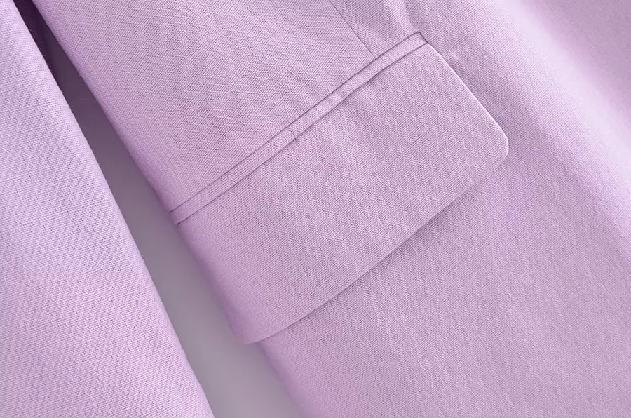 Fashion Purple Woven One-button Pocket Blazer,Coat-Jacket