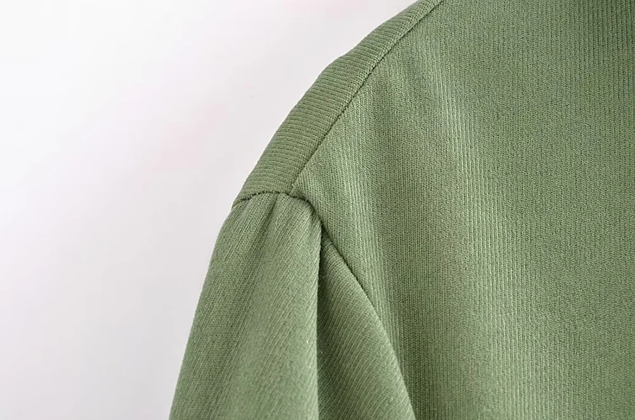 Fashion Green Woven Lapel-breasted Layered Dress,Mini & Short Dresses