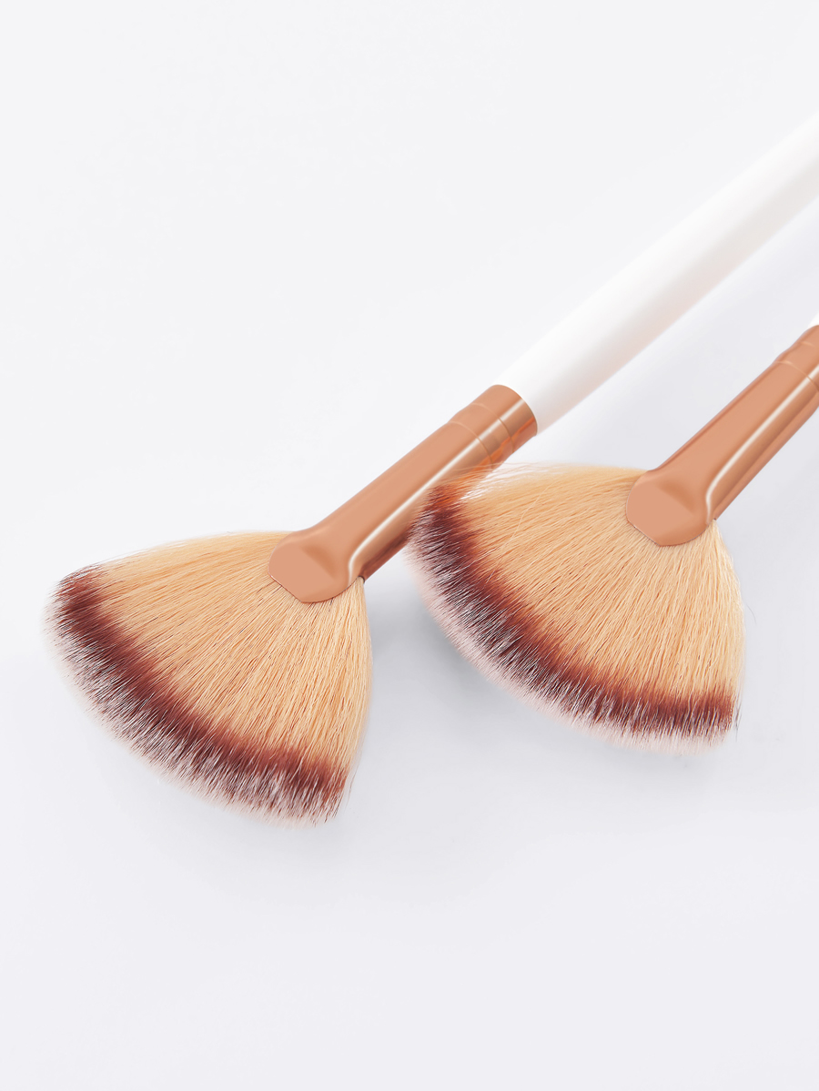 Fashion White 2 Fan-shaped Makeup Brushes,Beauty tools