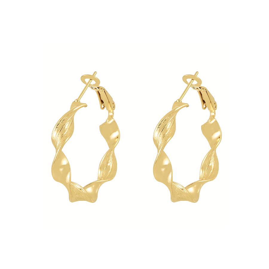 Fashion Gold-2 Copper Wave Earrings,Earrings