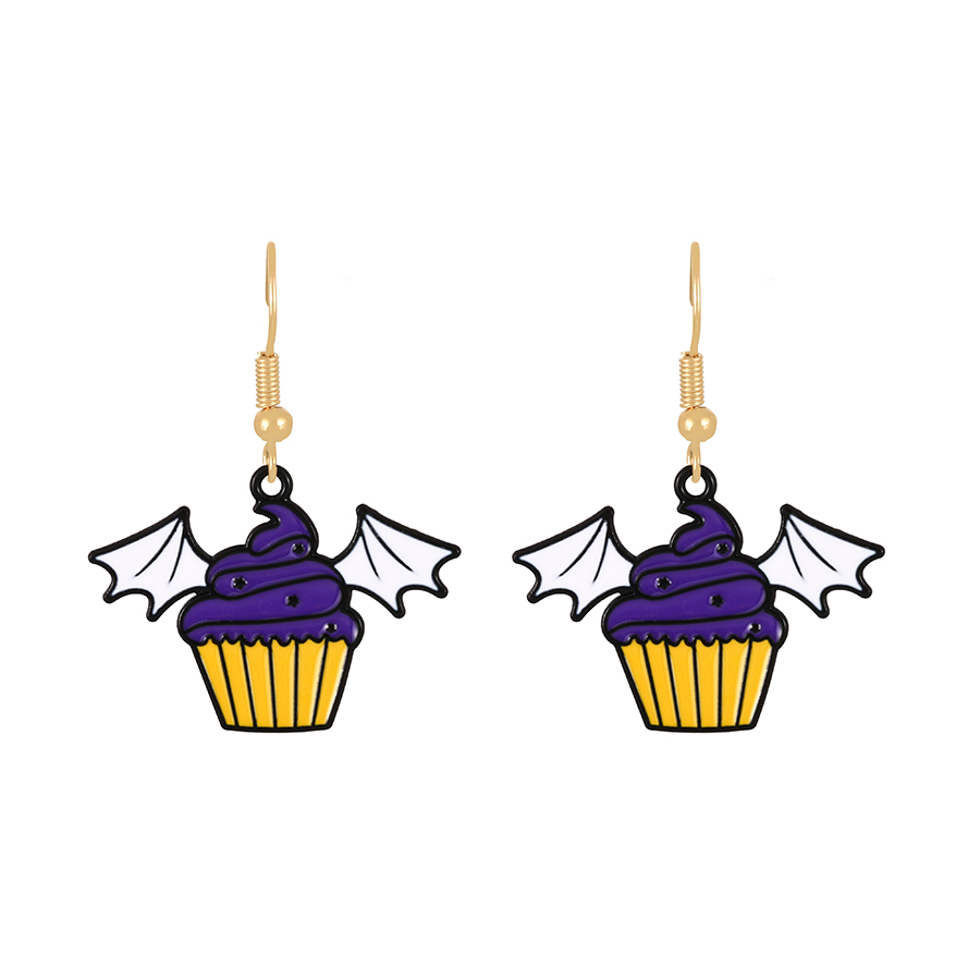 Fashion Color-2 Alloy Drip Halloween Wings Ice Cream Earrings,Drop Earrings