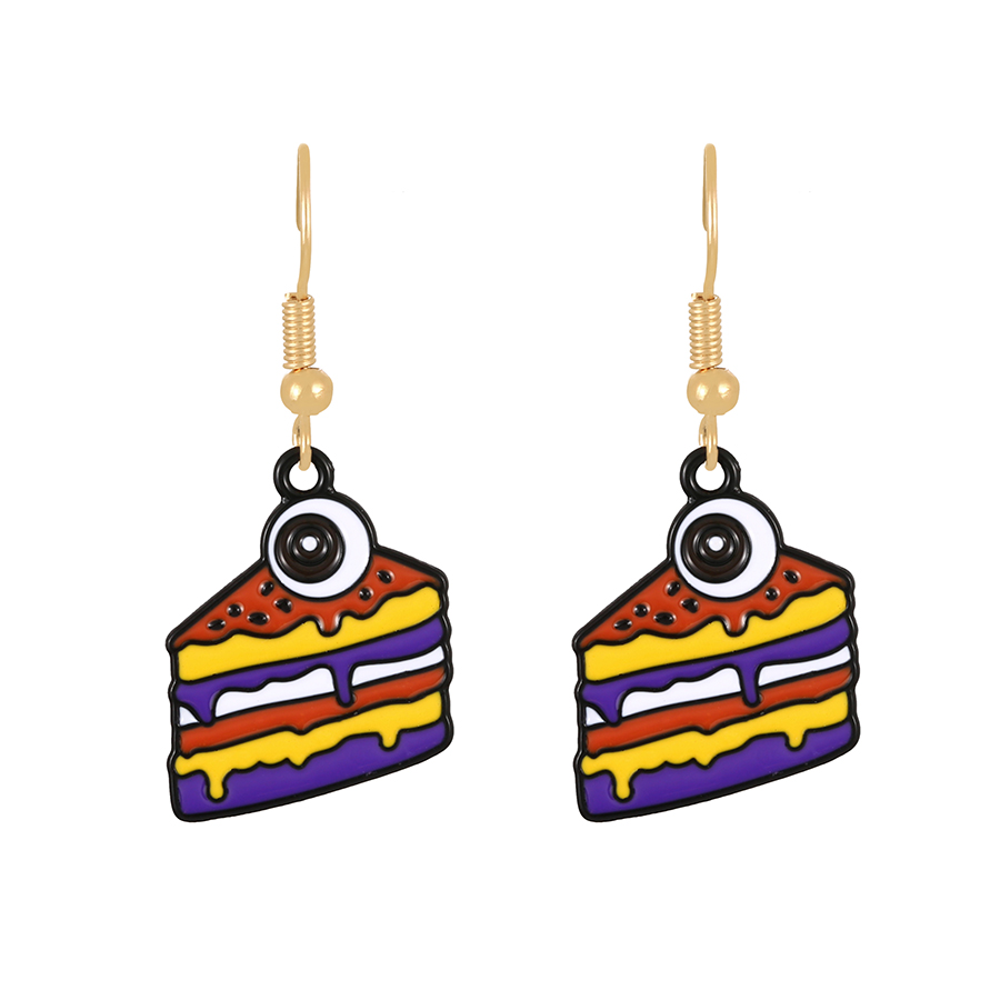 Fashion Color-2 Alloy Drop Oil Halloween Eye Eye Cake Earrings,Drop Earrings