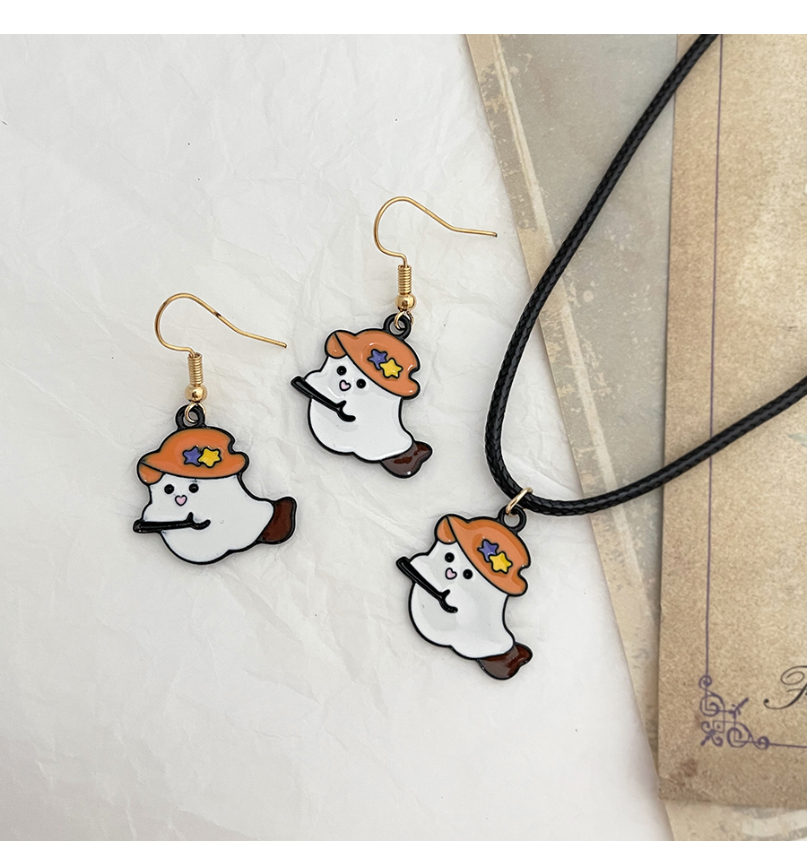 Fashion Color Alloy Drip Oil Halloween Ghost Pu Necklace,Pendants