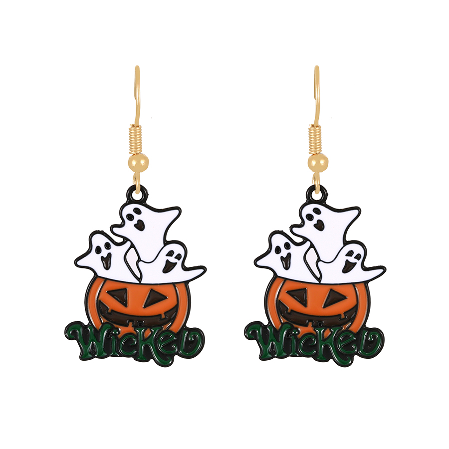 Fashion Color Alloy Drip Oil Halloween Ghost Pumpkin Pu Necklace,Pendants