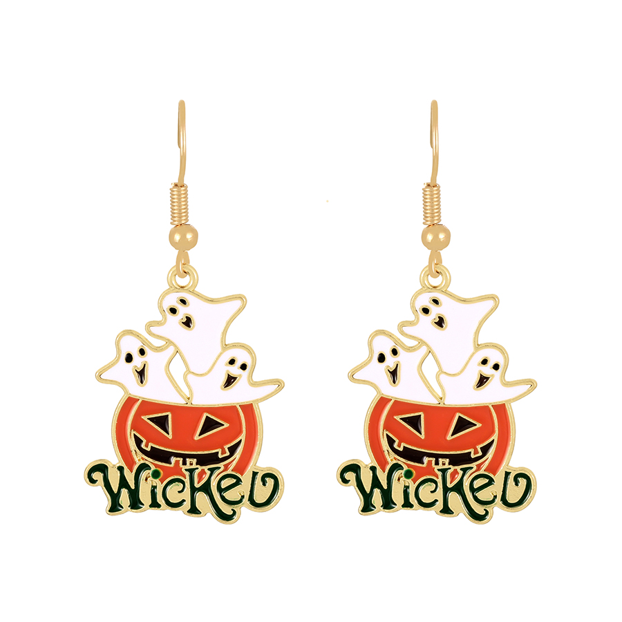 Fashion Color-2 Alloy Drop Oil Halloween Imp Pumpkin Earrings,Drop Earrings