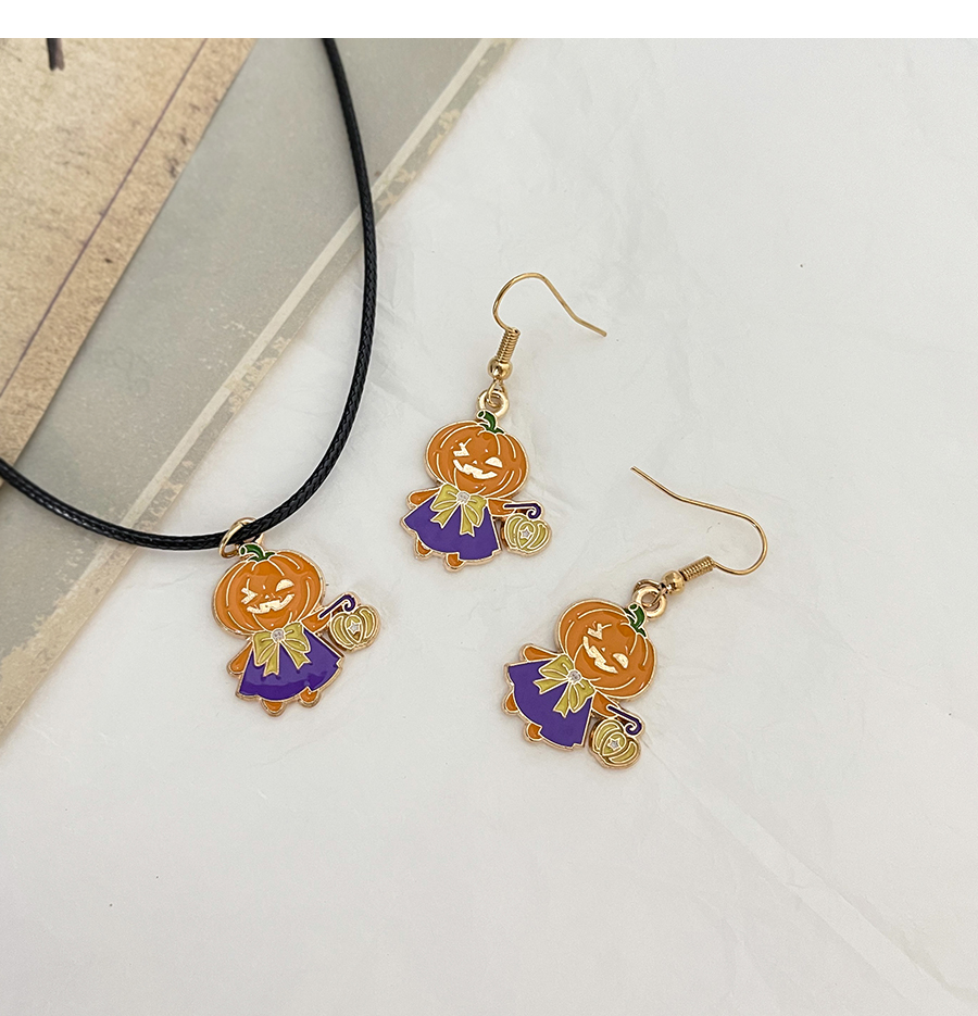 Fashion Color-2 Alloy Drop Oil Halloween Pumpkin Imp Earrings,Drop Earrings