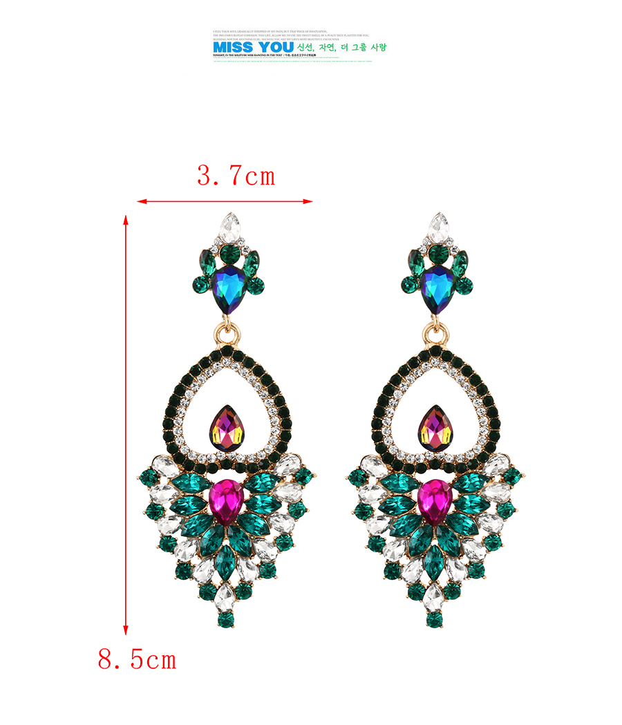 Fashion Black Alloy Diamond Heart Stud Earrings,Stud Earrings