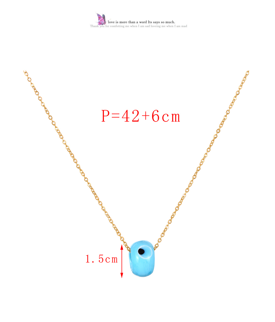 Fashion Apricot Titanium Steel Resin Eye Pendant Necklace,Necklaces