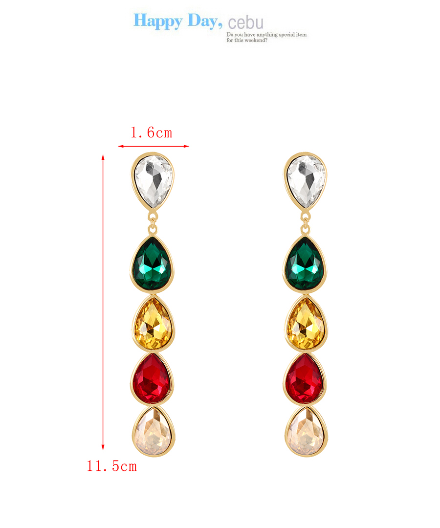 Fashion Color Alloy Diamond Drop Earrings,Drop Earrings