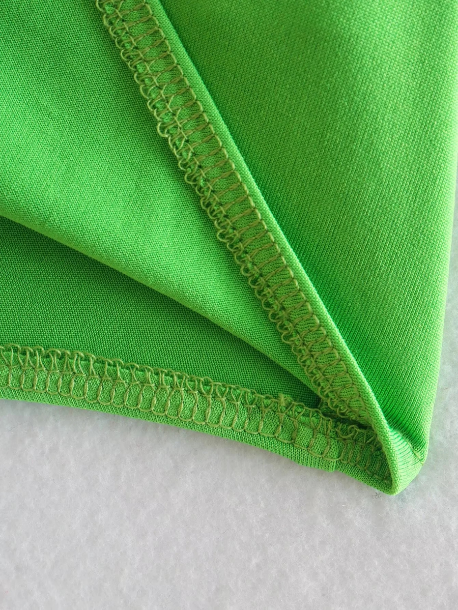 Fashion Green Floral Asymmetric Bodysuit,One Pieces