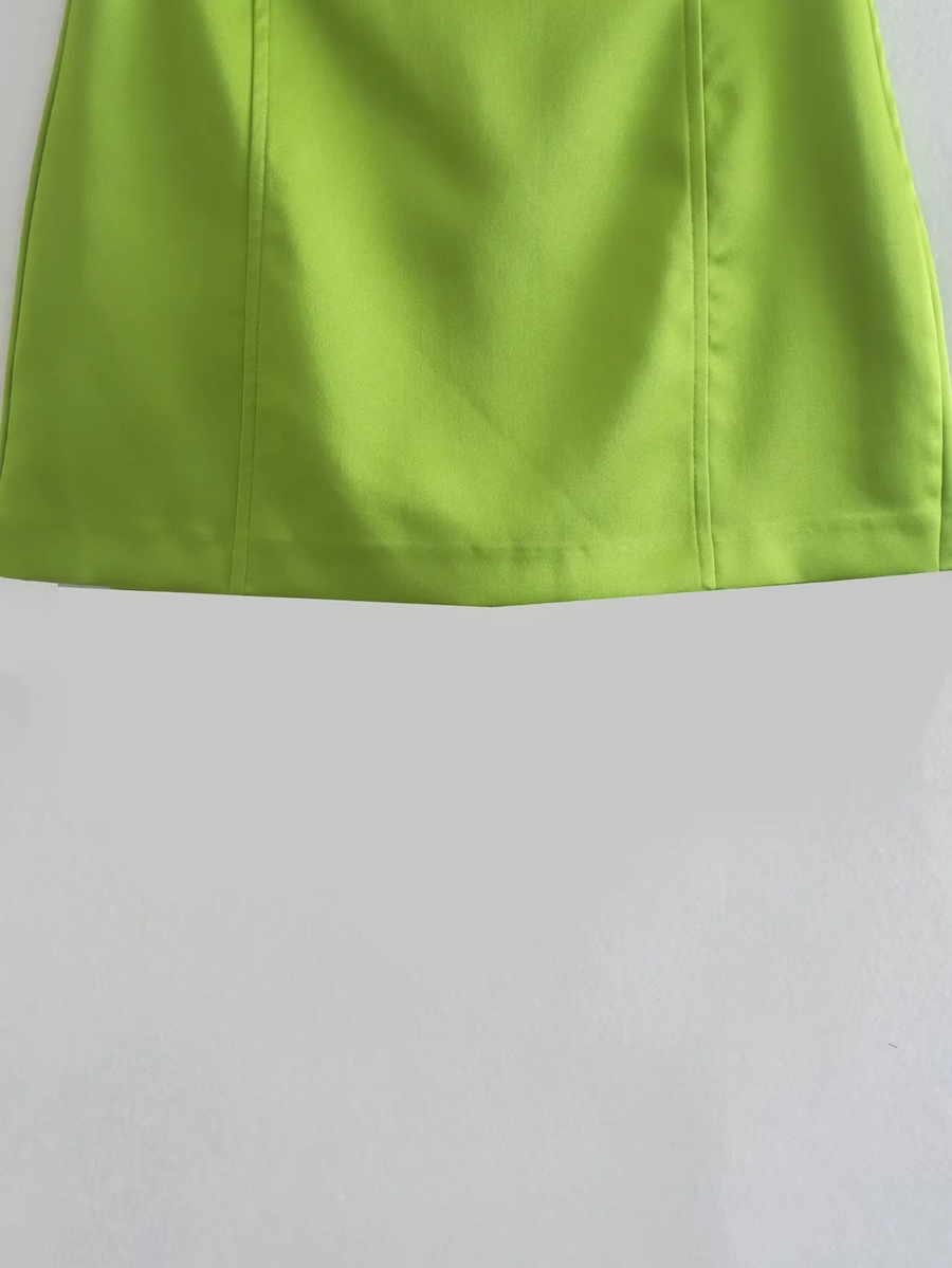 Fashion Green Silk-satin Micro-pleated Culottes,Shorts
