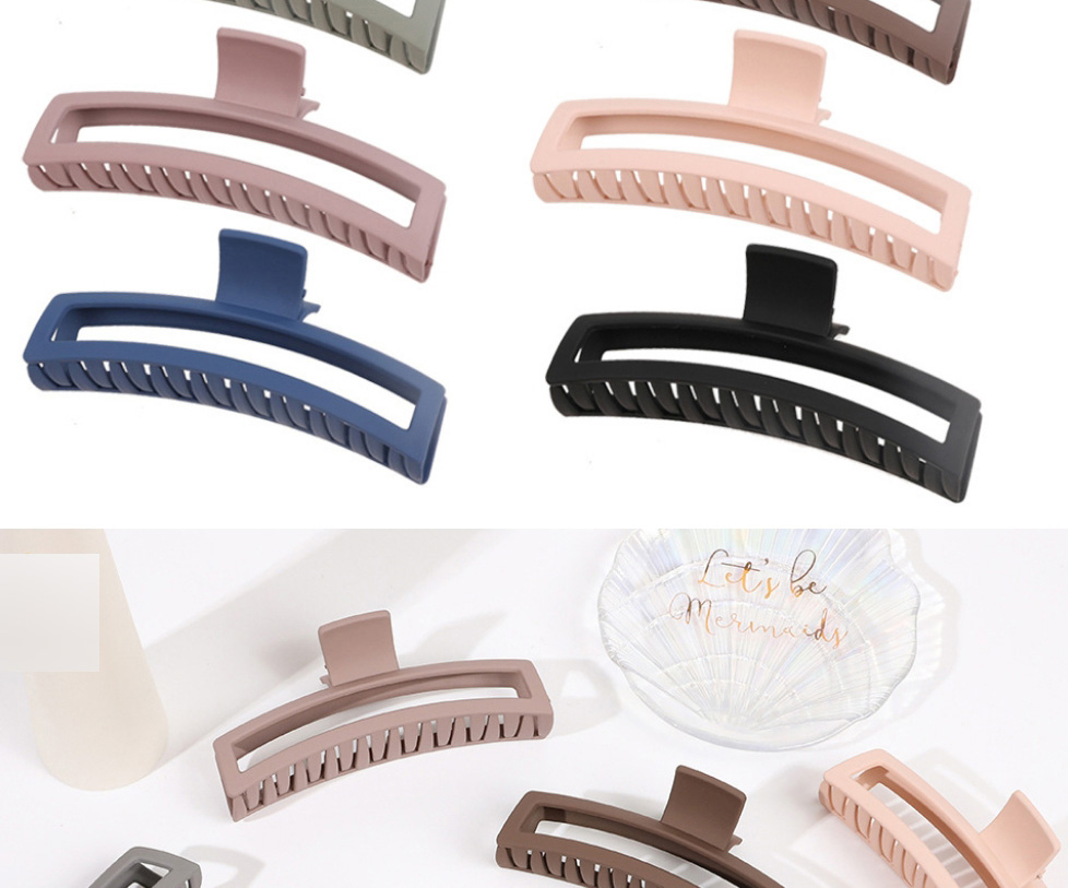 Fashion Frosted Korean Powder Frosted Rectangular Hollow Gripper,Hair Claws