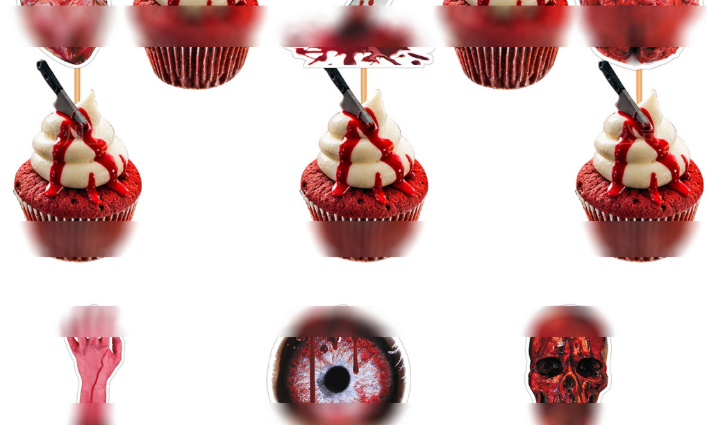 Fashion 12-pack Of Halloween Cake Inserts 5-piece Batch Halloween Horror Cake Insert,Festival & Party Supplies