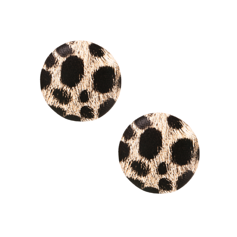 Fashion Black Alloy Pu Leopard Print Round Earrings,Stud Earrings