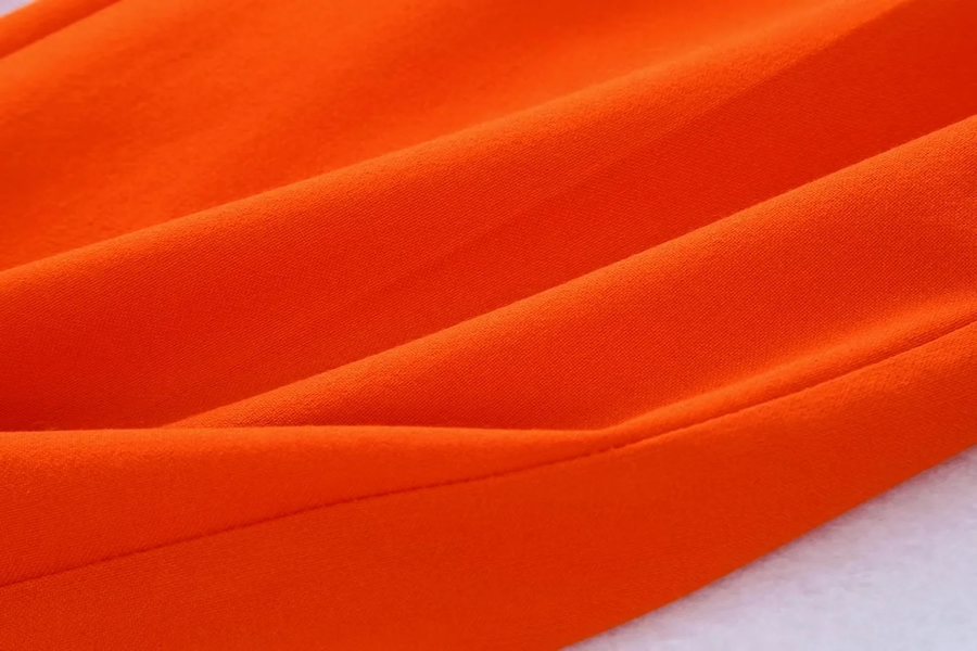 Fashion Orange Woven Straight-leg Flared Trousers,Pants