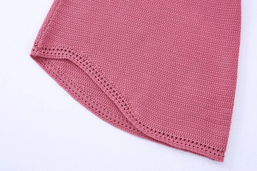 Fashion Pink Crochet Knit Skirt,Pants