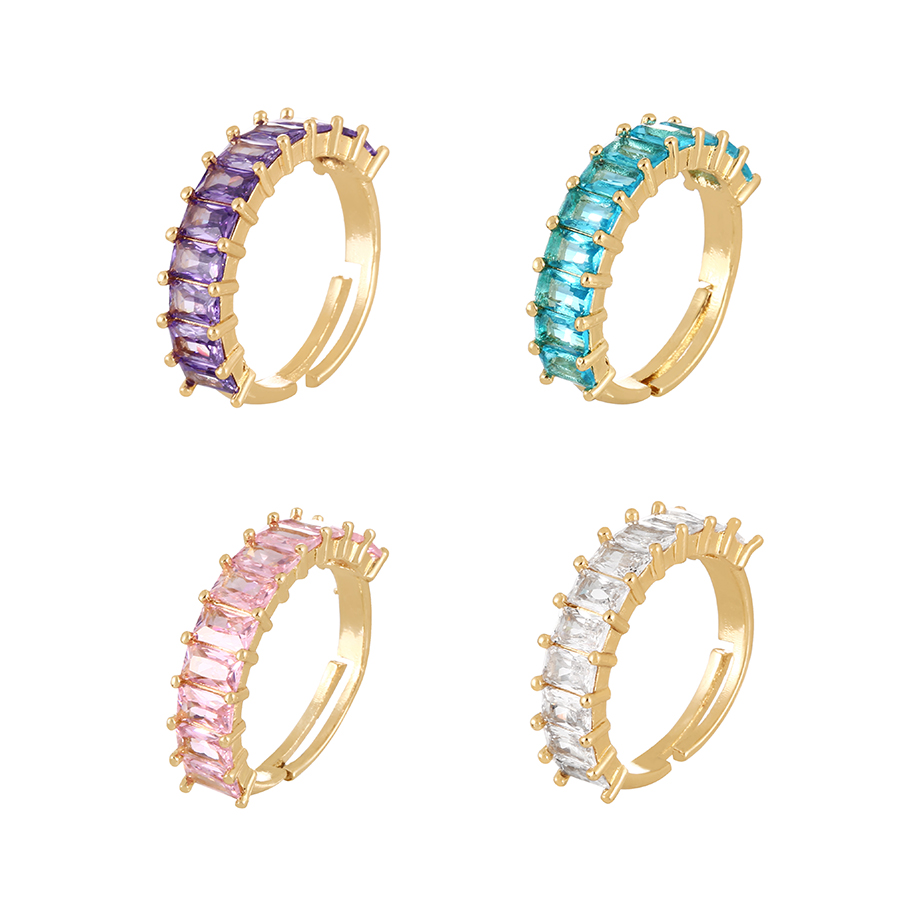 Fashion White Brass Set Zirconium Full Diamond Adjustable Ring,Rings