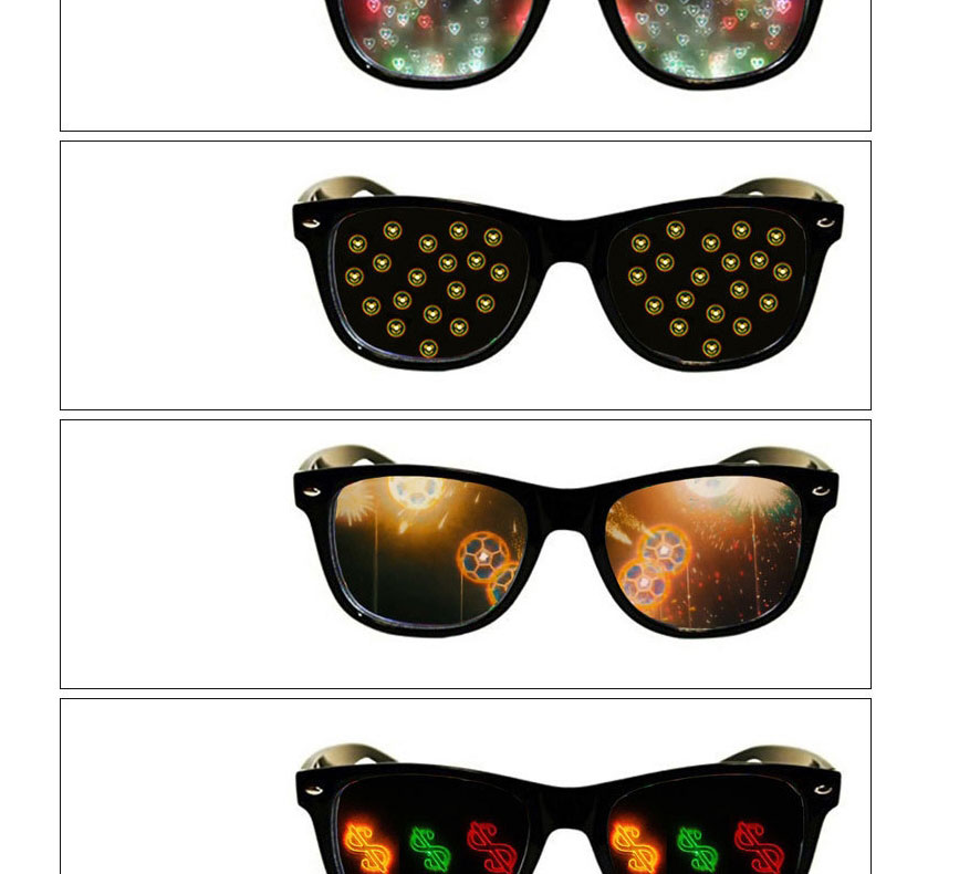 Fashion Transparent Frame Transparent Sheet Pc Diffraction Love Square Large Frame Sunglasses,Women Sunglasses