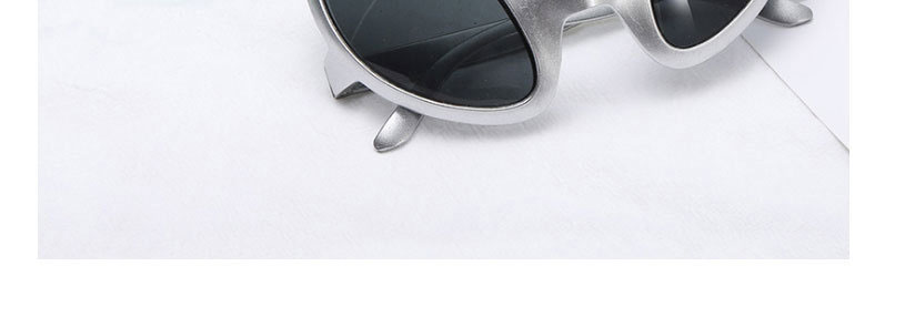 Fashion Silver Frame Grey Sheet Pc Irregular Alien Sunglasses,Women Sunglasses