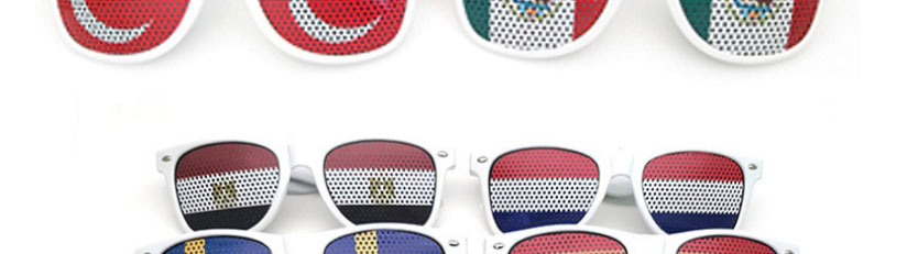 Fashion U.s. Pc Square Large Frame Flag Sunglasses (white),Women Sunglasses