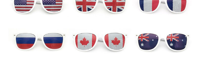 Fashion Denmark Pc Square Large Frame Flag Sunglasses (white),Women Sunglasses