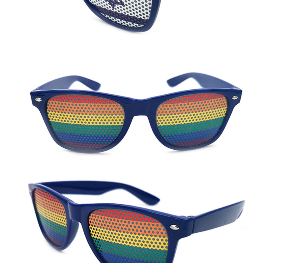 Fashion Rainbow Bar Pc Square Large Frame Flag Sunglasses,Women Sunglasses