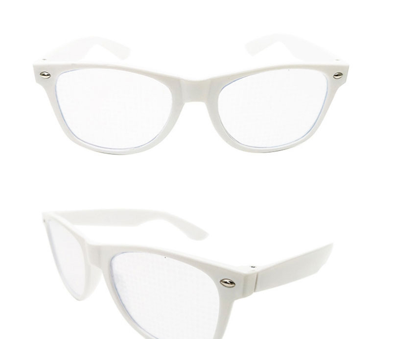 Fashion White Frame Grey Sheet Diffraction Star Square Large Frame Flat Mirror,Fashion Glasses