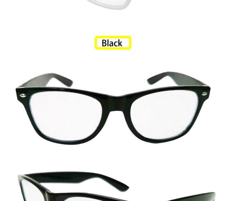 Fashion Black Frame Transparencies Diffraction Star Square Large Frame Flat Mirror,Fashion Glasses
