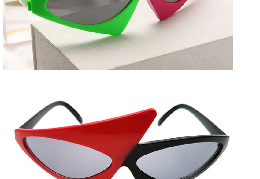 Fashion Left White Right Red Pc Contrast Triangle Sunglasses,Women Sunglasses