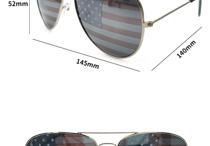 Fashion Silver Frame 02 Pc Flag Sunglasses,Women Sunglasses