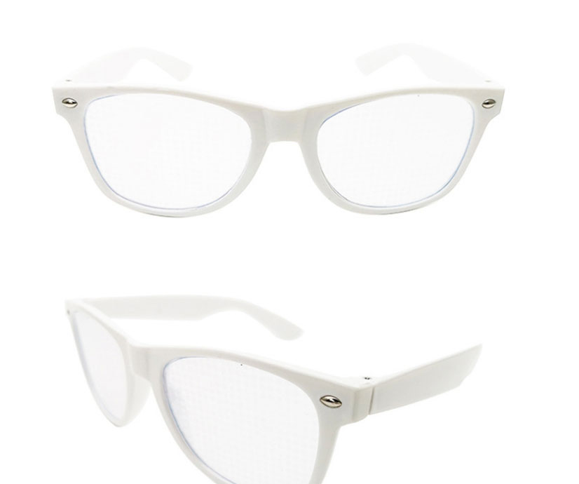 Fashion White Box Diffractive Football Square Large Frame Flat Mirror,Fashion Glasses