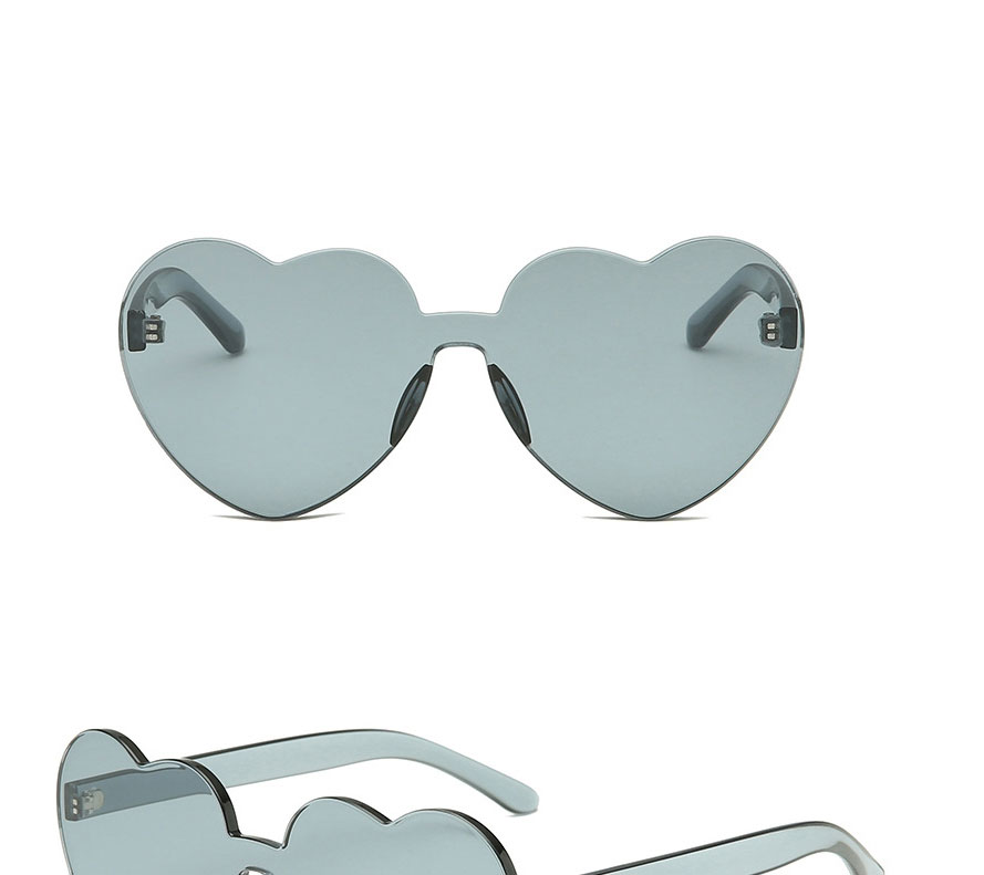 Fashion Brown Rimless Heart Sunglasses,Women Sunglasses