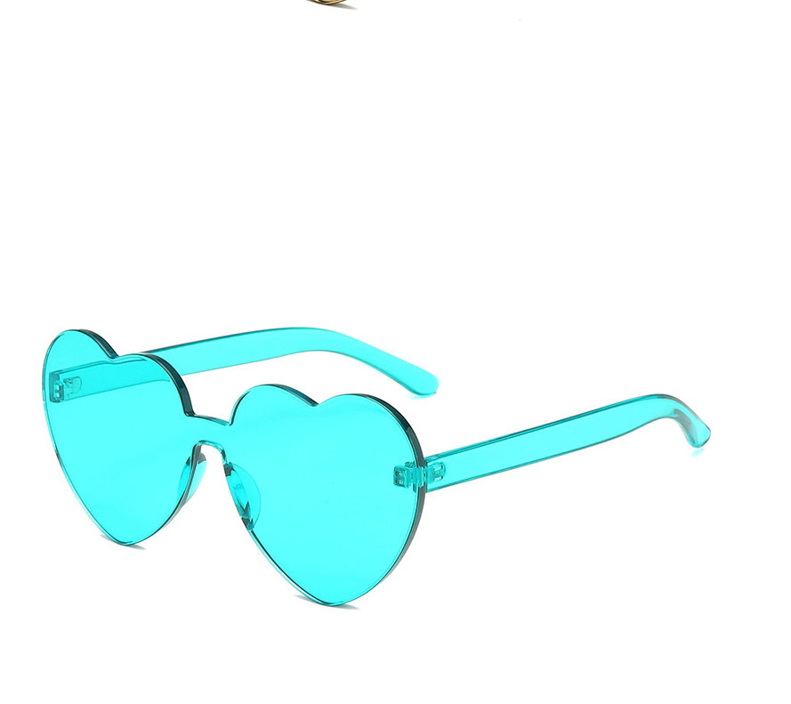 Fashion Blue Rimless Heart Sunglasses,Women Sunglasses