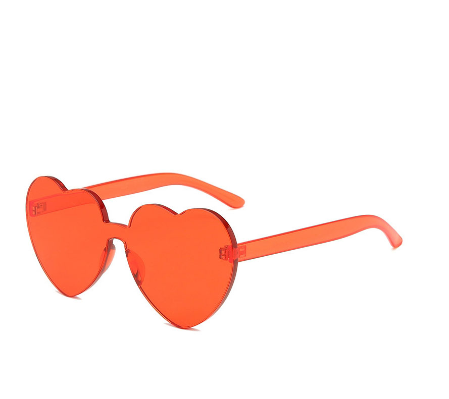 Fashion Red Rimless Heart Sunglasses,Women Sunglasses