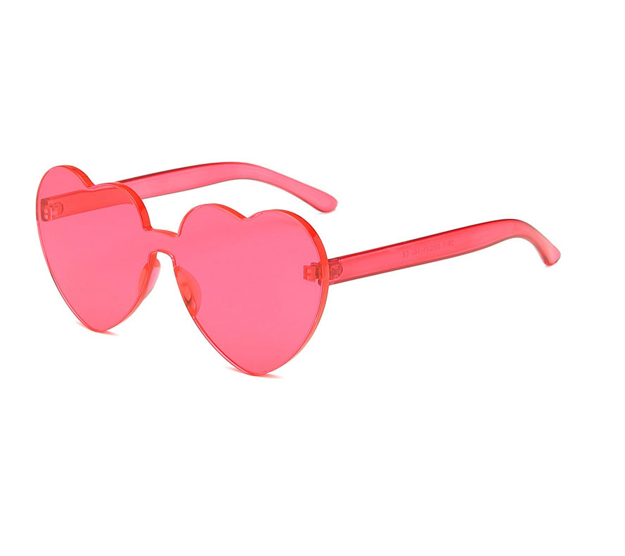 Fashion Red Rimless Heart Sunglasses,Women Sunglasses