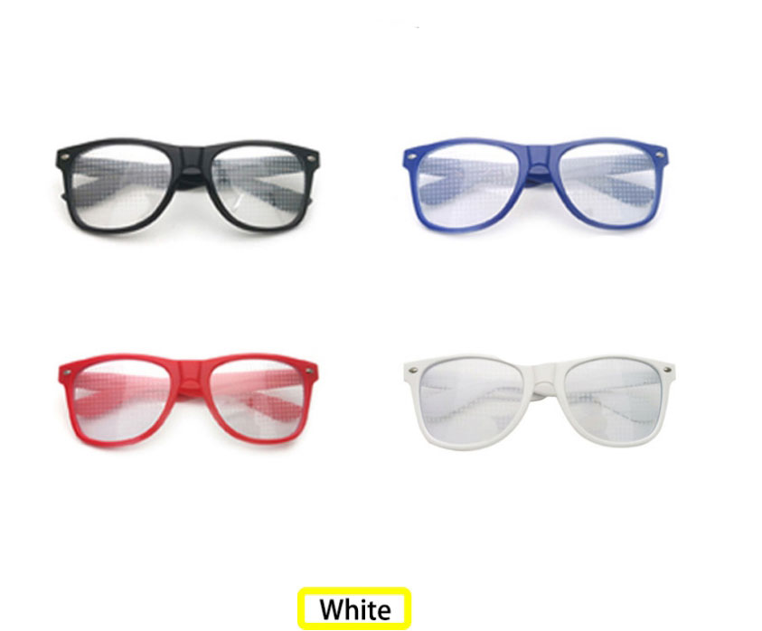Fashion White Box Diffractive Glasses Square Large Frame Flat Mirror,Fashion Glasses