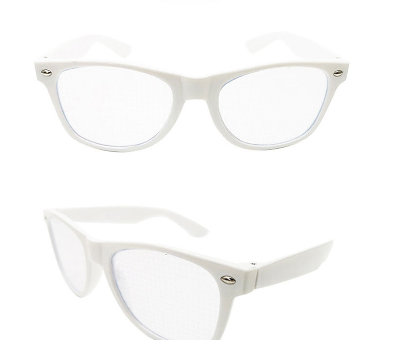 Fashion White Frame Grey Sheet Diffractive Glasses Square Large Frame Flat Mirror,Fashion Glasses
