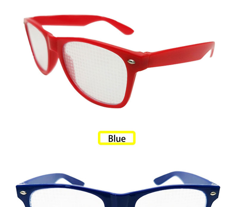Fashion Blue Box Diffractive Glasses Square Large Frame Flat Mirror,Fashion Glasses