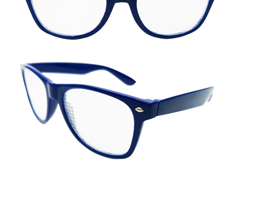 Fashion Blue Frame Grey Sheet Diffractive Glasses Square Large Frame Flat Mirror,Fashion Glasses