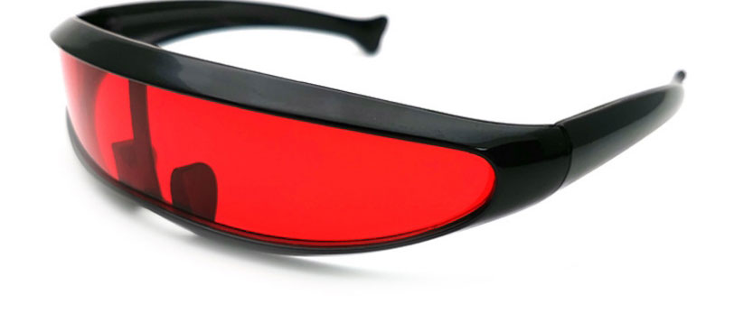 Fashion Black Frame Red Tablet Pc One Piece Sunglasses,Women Sunglasses