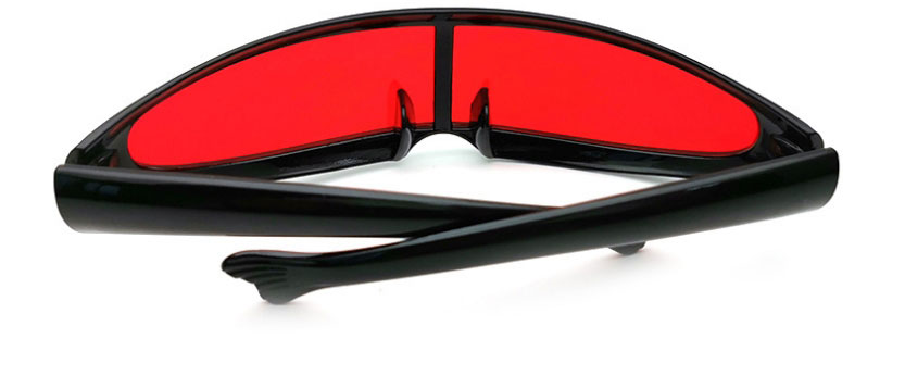 Fashion Black Frame Red Tablet Pc One Piece Sunglasses,Women Sunglasses