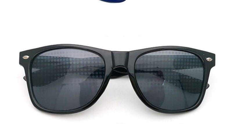 Fashion Black Frame Diffractive Fireworks Square Large Frame Sunglasses,Women Sunglasses